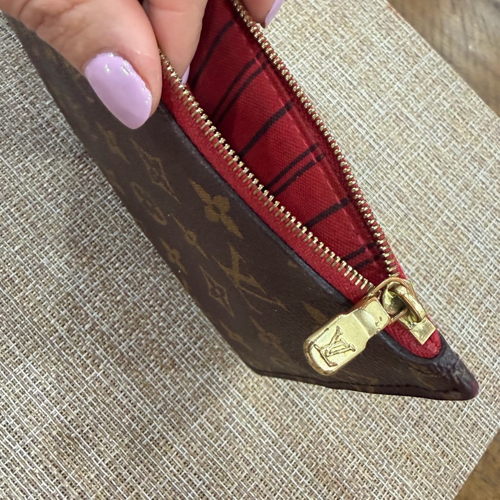 Louis Vuitton Monogram never full Brown and Red pochette - Picture 10 of 14